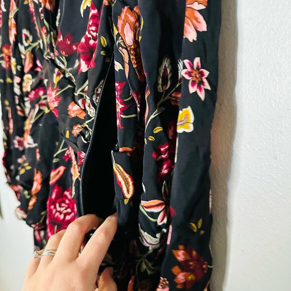 A.L.C. Annette Floral Silk Mini Long Sleeve Dress size 6 - Picture 10 of 16